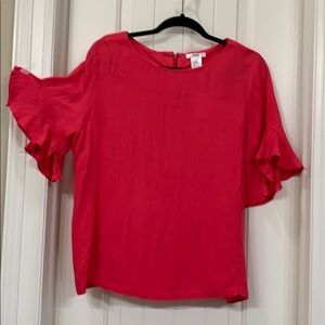 Linen look top - 65% Rayon & 35% Poly